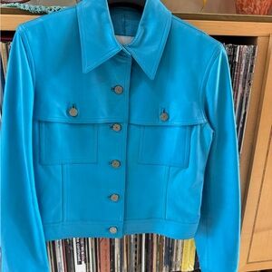 PRICE DROP: VTG NW/OT IMMACULATE, UNIQUE TURQUOISE LAMBSKIN LEATHER,40,by CELINE